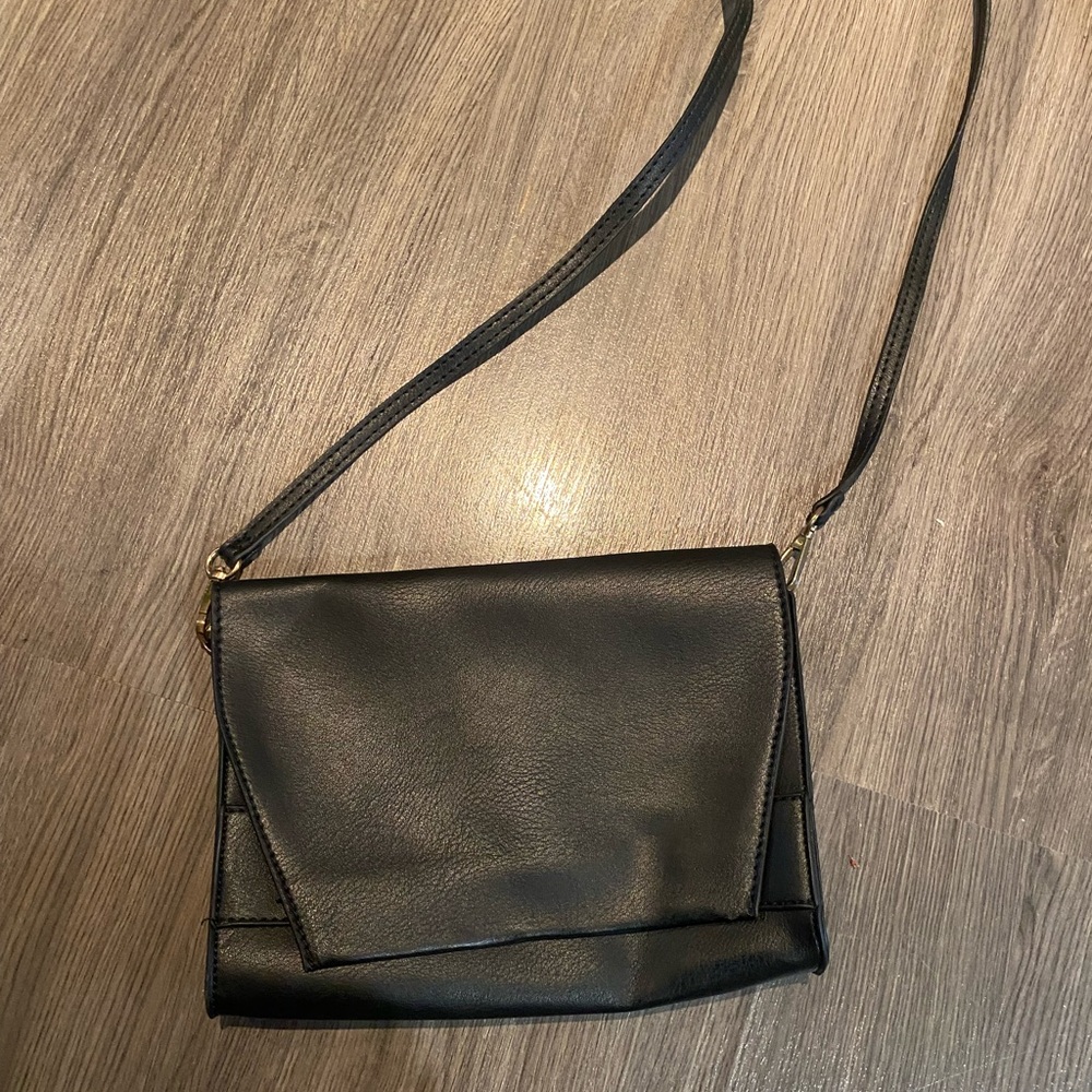Elegant Black Vegan Leather Shoulder Bag